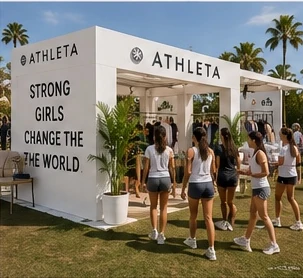 Illustrative confidence studio activation concept; not a confirmed sponsor or an event photograph