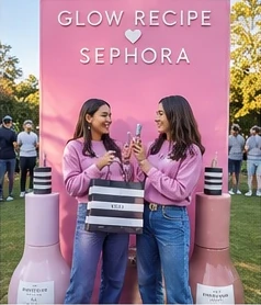 Illustrative beauty & self-care activation concept; not a confirmed sponsor or an event photograph